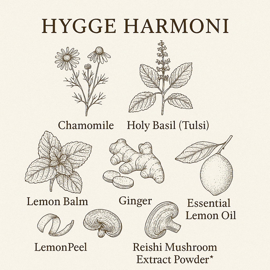 Hygge Harmony - Organic Herbal Tea w. Reishi Mushrooms - 16 Tea Bags 1.8g (29g)