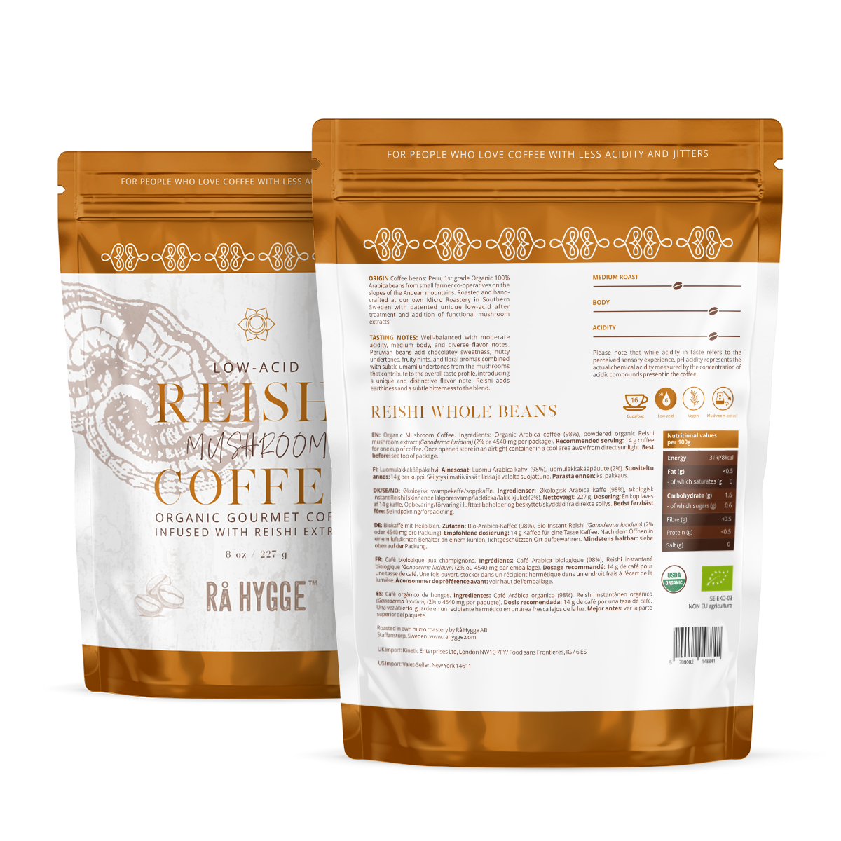 Reishi Specialty Coffee Whole Beans 227 g / 8 oz