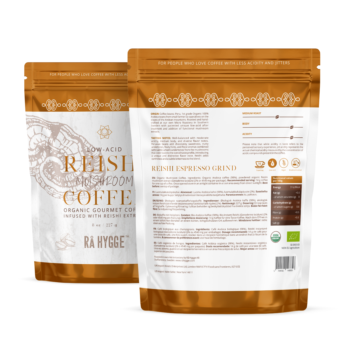 Reishi Mushroom Coffee Espresso ground 227 g / 8 oz