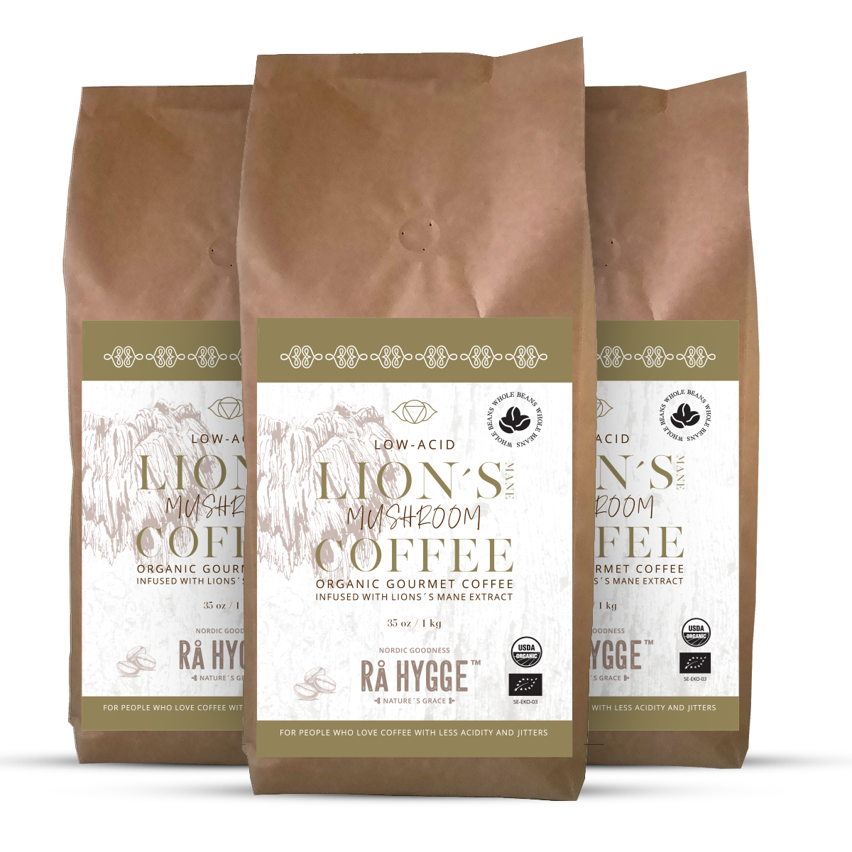 Supersize Lion's Mane Specialty Coffee Pack 3 x 1 kg / 35.27 oz
