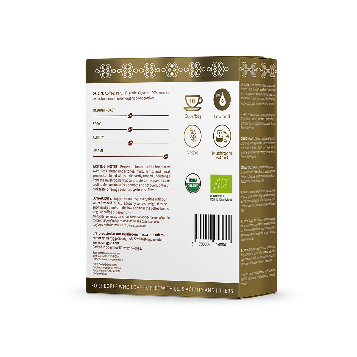 Compostable Coffee Capsules with Lion's Mane BIO (Nespresso compatible) 10 pcs