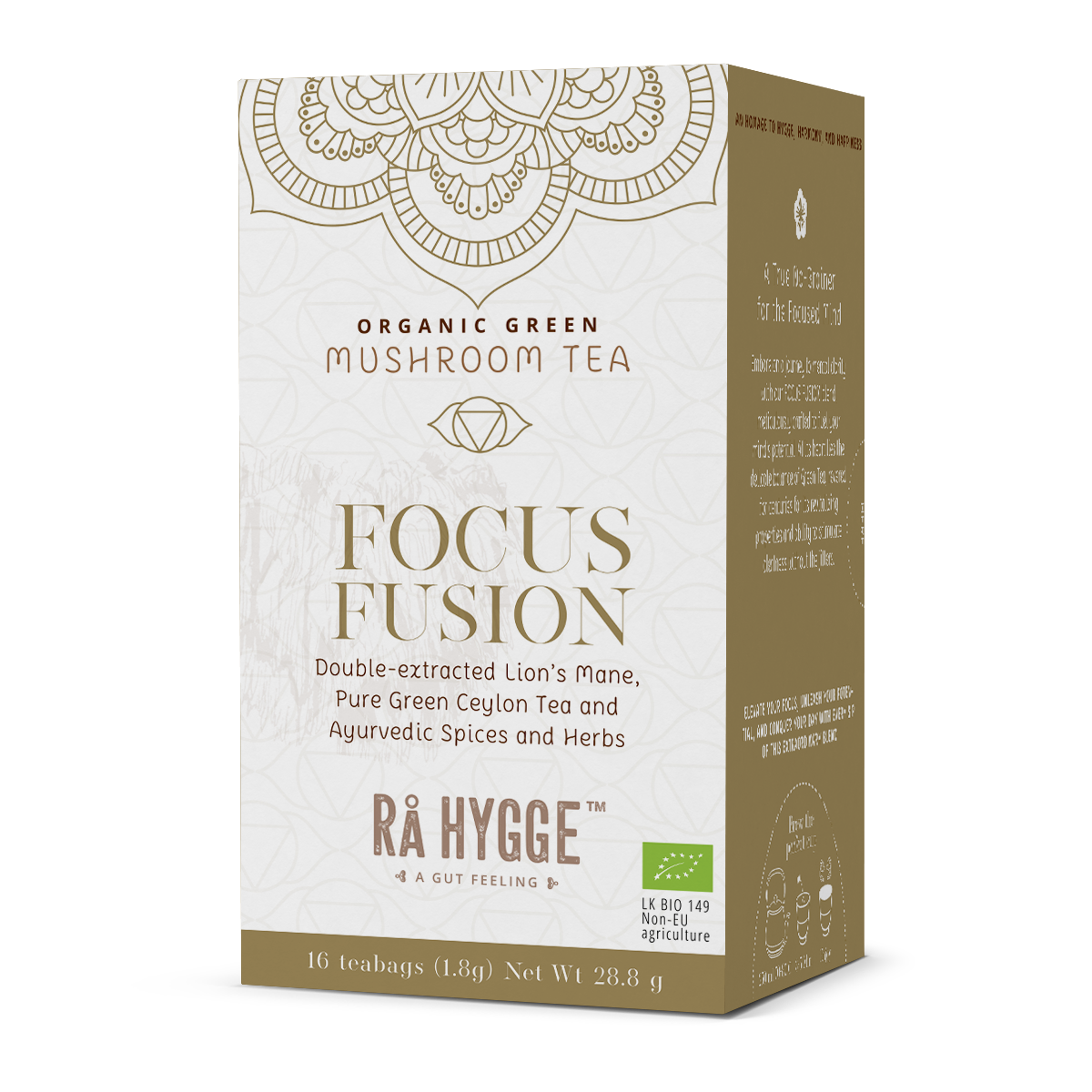 Focus Fusion - Organic Green Tea & Herbs w. Lions Mane Mushrooms- 16 Tea Bags 1.8g (29g)