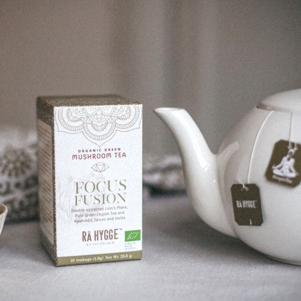 Focus Fusion - Organic Green Tea & Herbs w. Lions Mane Mushrooms- 16 Tea Bags 1.8g (29g)