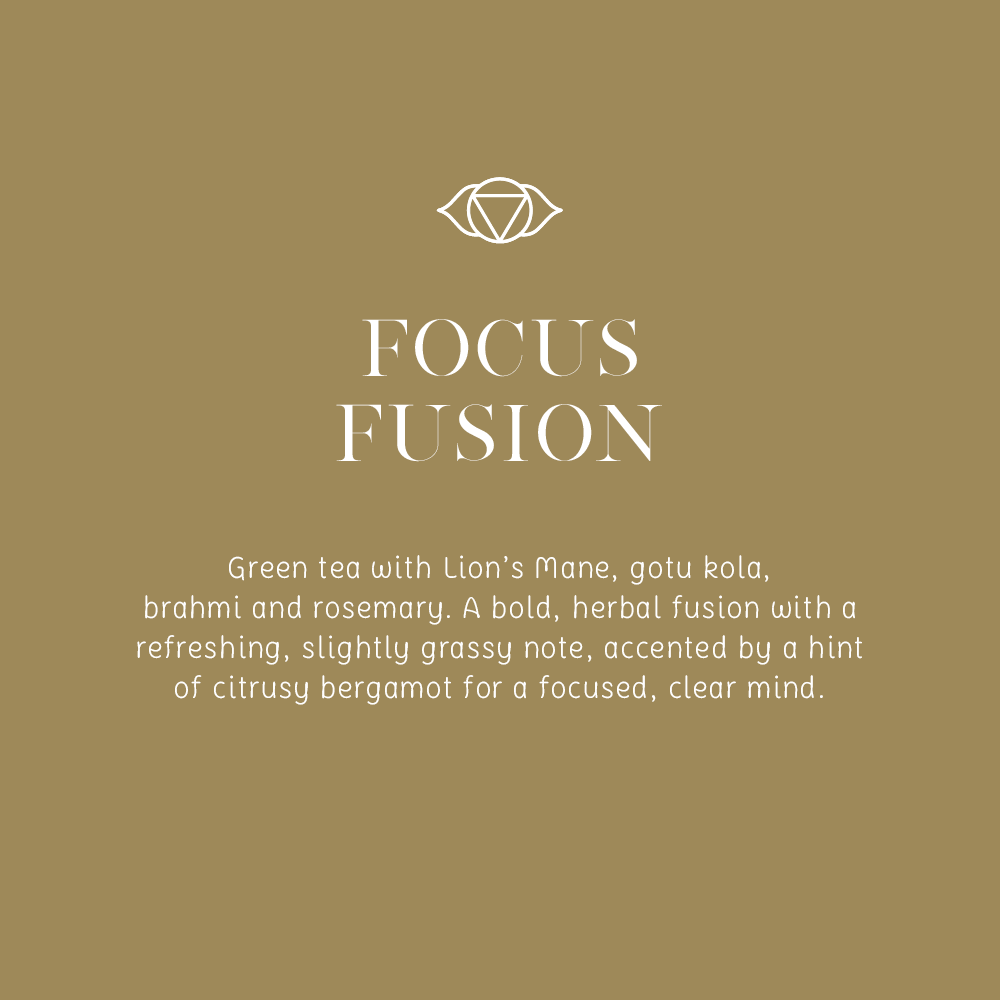 Focus Fusion - Organic Green Tea & Herbs w. Lions Mane Mushrooms- 16 Tea Bags 1.8g (29g)