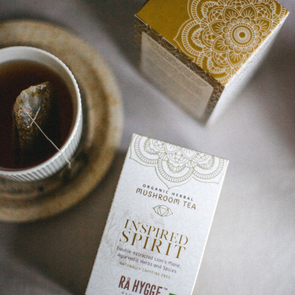 Inspired Spirit - Organic Herbal Tea w. Lions Mane Mushrooms - 16 Tea Bags 1.8g (29g)