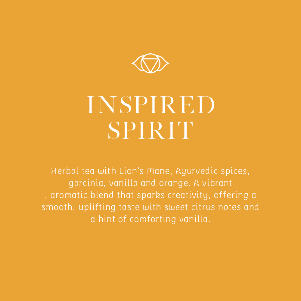 Inspired Spirit - Organic Herbal Tea w. Lions Mane Mushrooms - 16 Tea Bags 1.8g (29g)