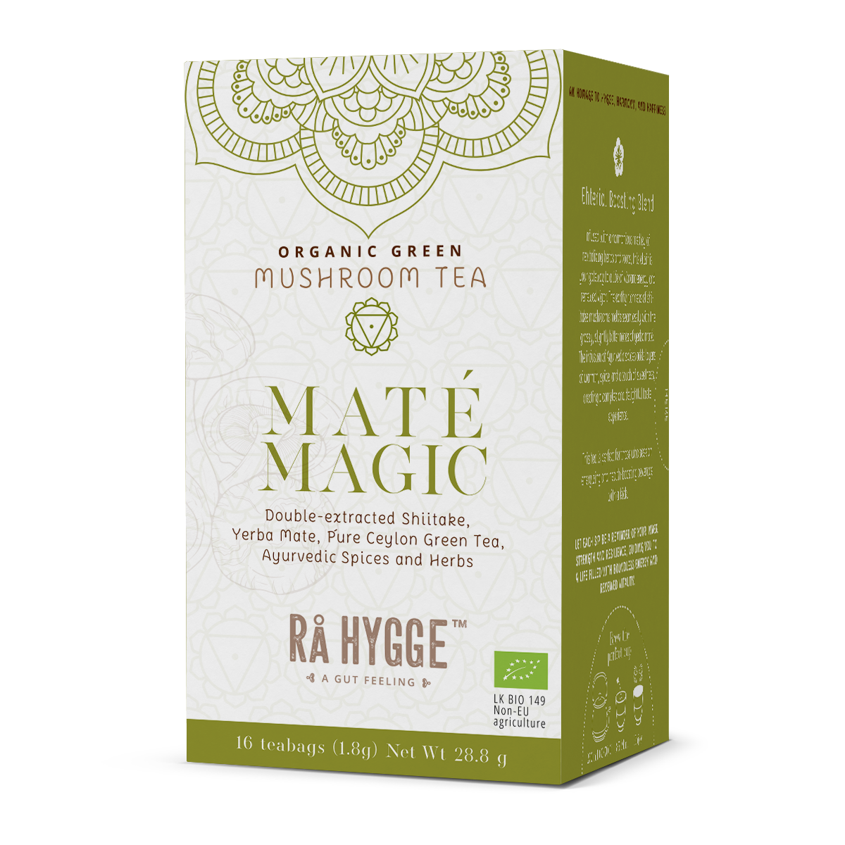 Maté Magic- Organic Green Tea & Herbs w. Shiitake Mushrooms- 16 Tea Bags 1.8g (29g)