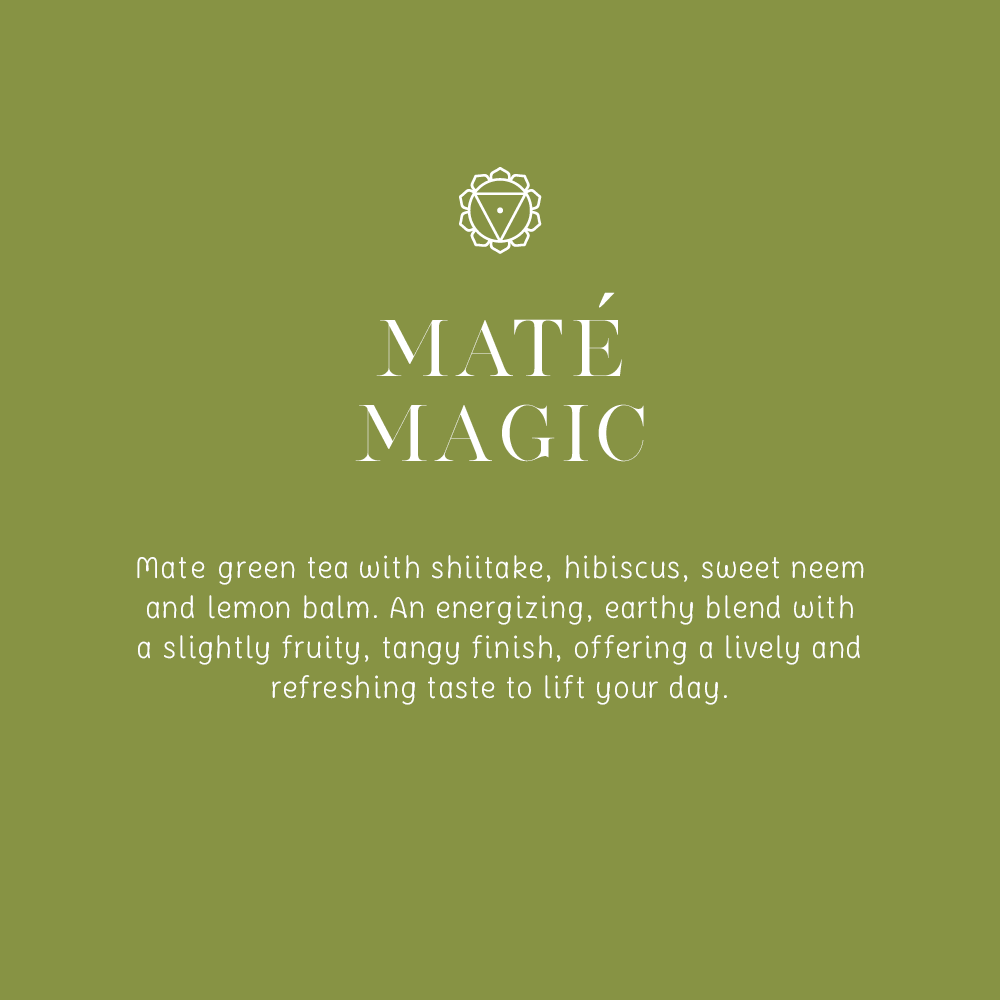 Maté Magic- Organic Green Tea & Herbs w. Shiitake Mushrooms- 16 Tea Bags 1.8g (29g)