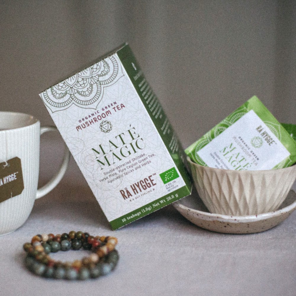 Maté Magic- Organic Green Tea & Herbs w. Shiitake Mushrooms- 16 Tea Bags 1.8g (29g)