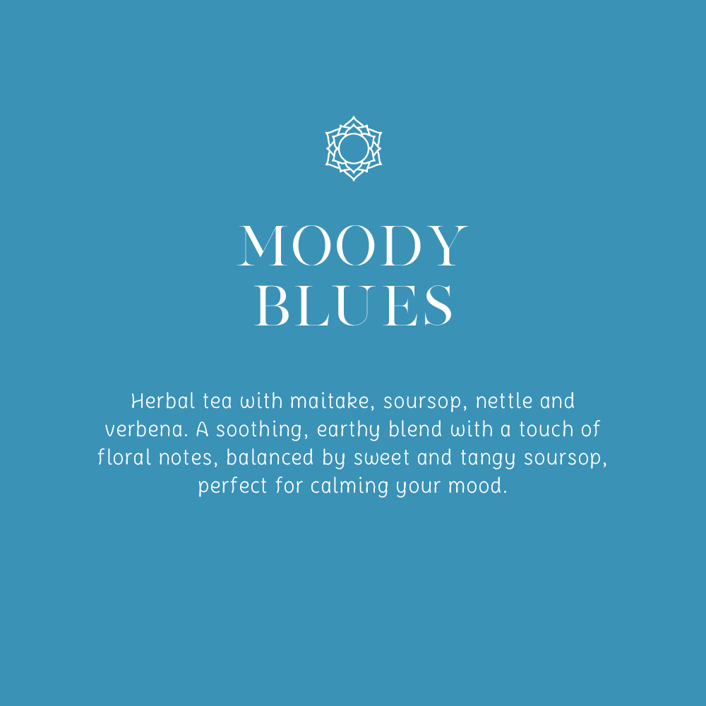Moody Blues- Organic Herbal Tea w. Maitake Mushrooms - 16 Tea Bags 1.8g (29g)