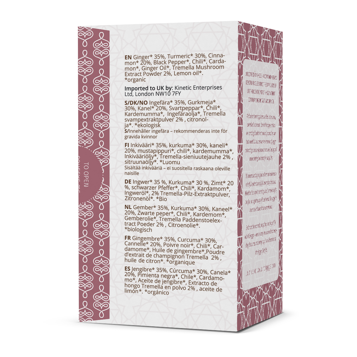 Spice It Up- Organic Herbal Tea & Spices w. Tremella Mushrooms - 16 Tea Bags 1.8g (29g)