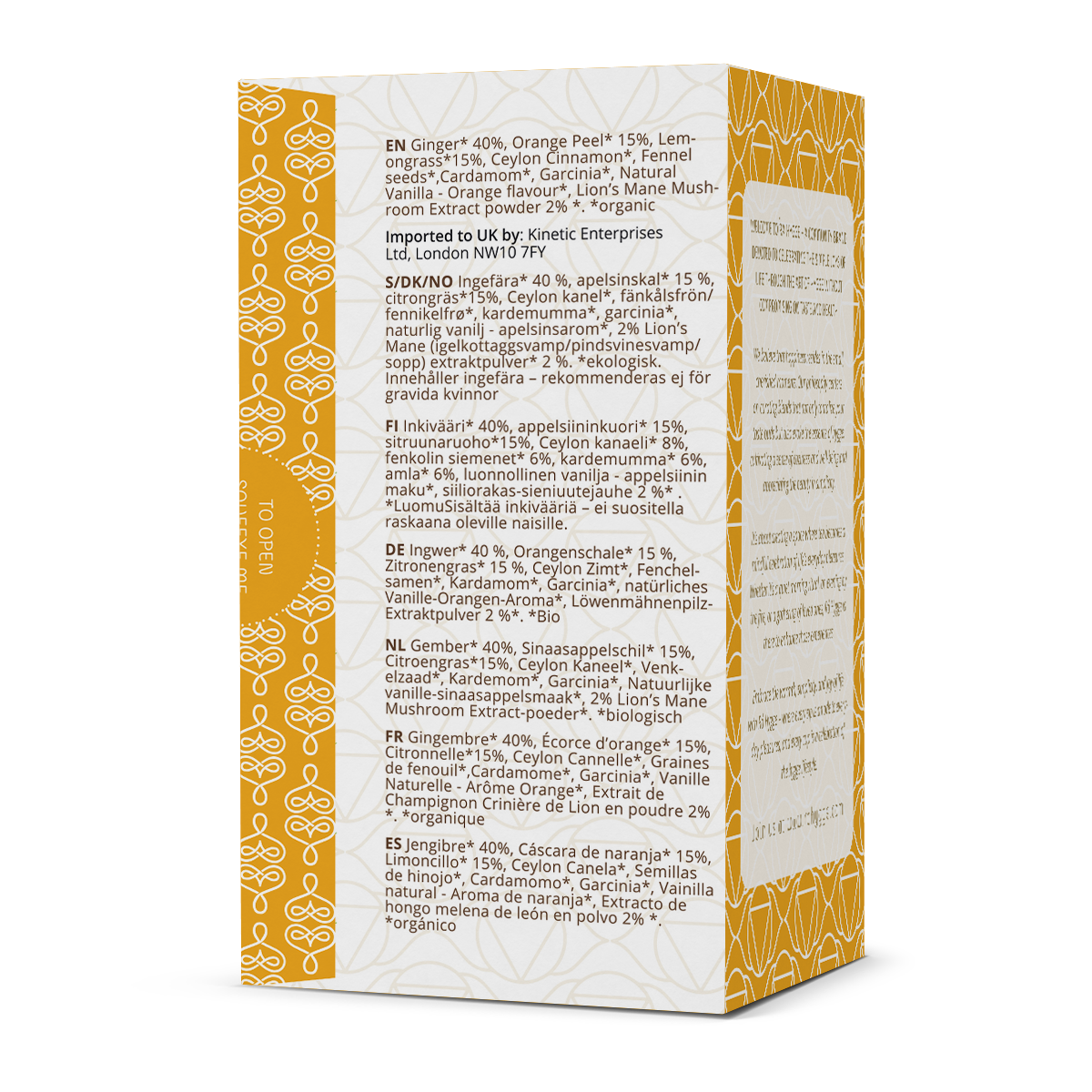 Inspired Spirit - Organic Herbal Tea w. Lions Mane Mushrooms - 16 Tea Bags 1.8g (29g)