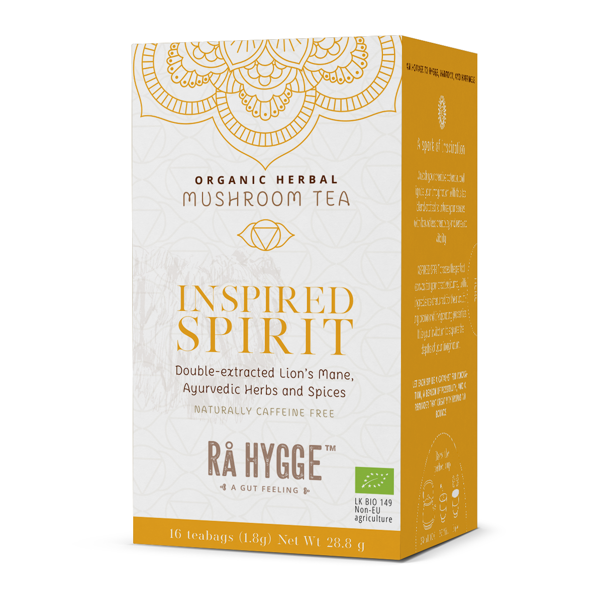 Inspired Spirit - Organic Herbal Tea w. Lions Mane Mushrooms - 16 Tea Bags 1.8g (29g)
