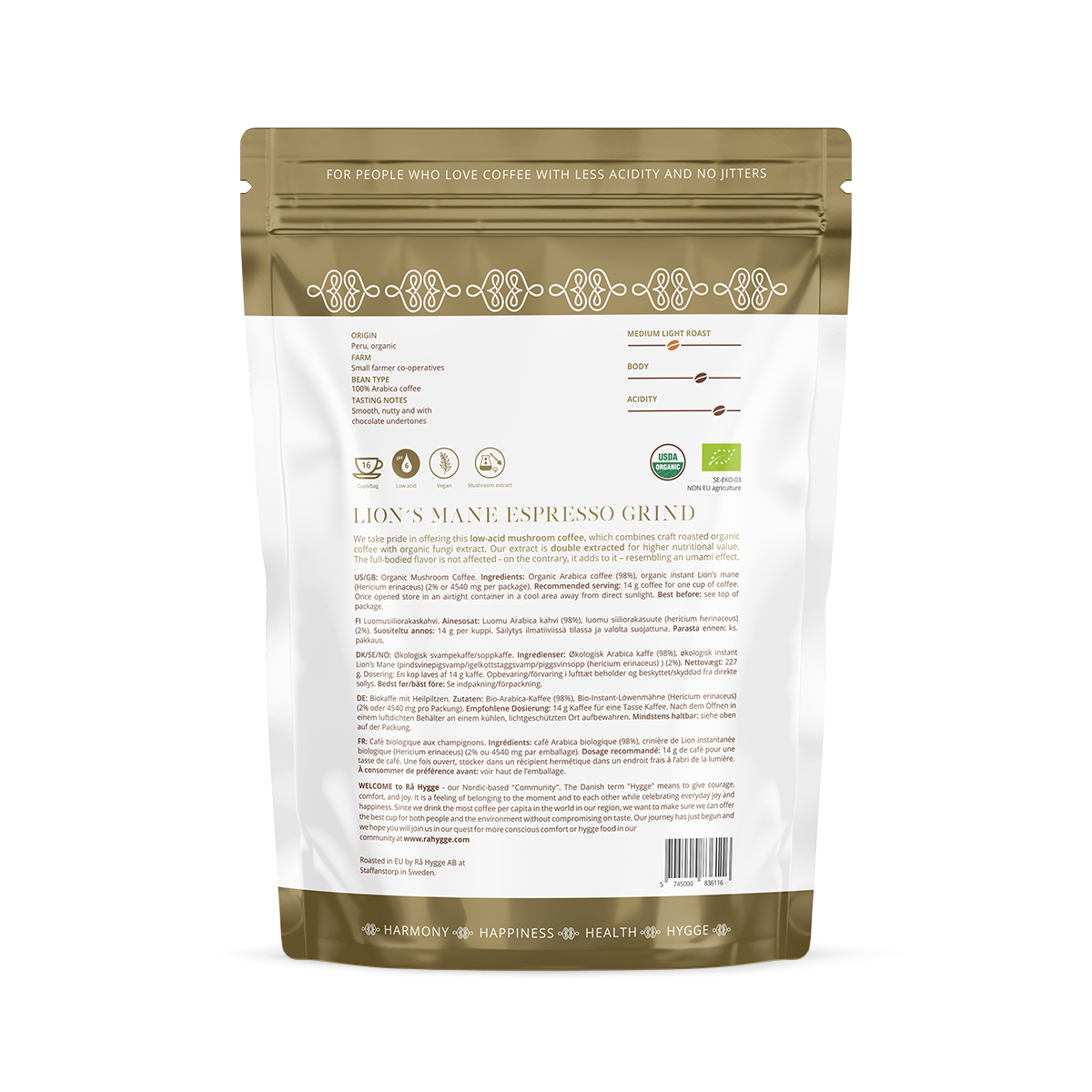 Lion's Mane Mushroom Coffee Espresso ground 227 g / 8 oz