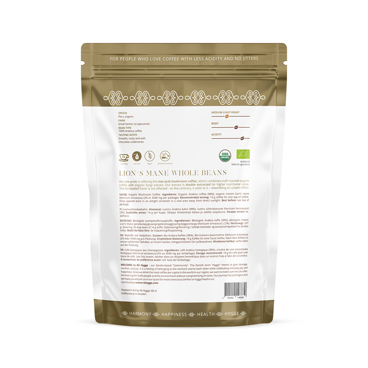Lion's Mane Mushroom Coffee Whole beans 227 g / 8 oz