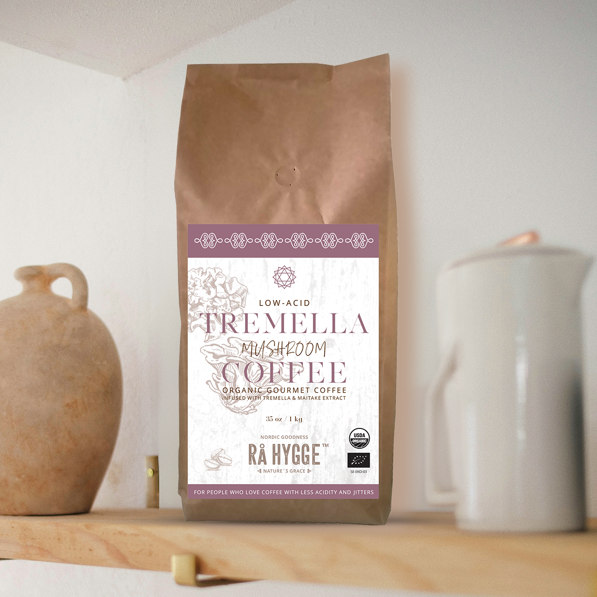 Tremella Mushroom Coffee Whole beans 1 kg / 35.27 oz