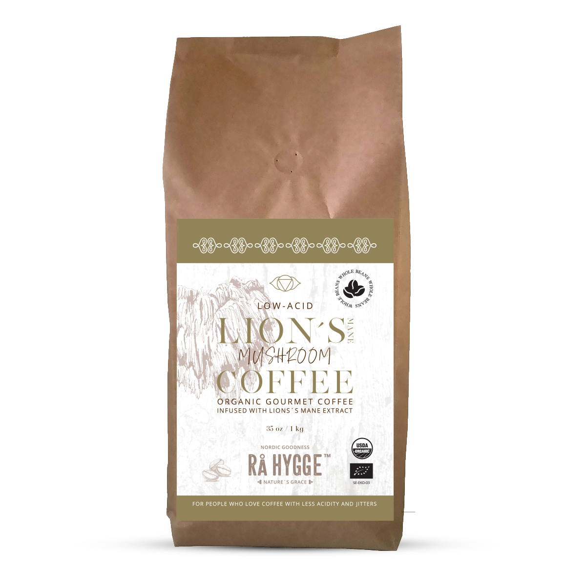 Lion's Mane Mushroom Coffee Whole beans 1 kg / 35.27 oz