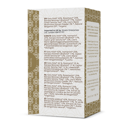 Focus Fusion - Organic Green Tea & Herbs w. Lions Mane Mushrooms- 16 Tea Bags 1.8g (29g)